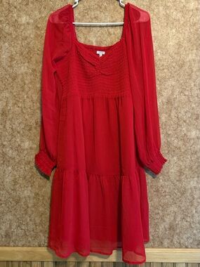 Maurices Red Smocked Dress